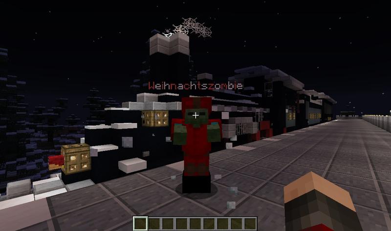 Weihnahctszombie vor dem Polarexpress