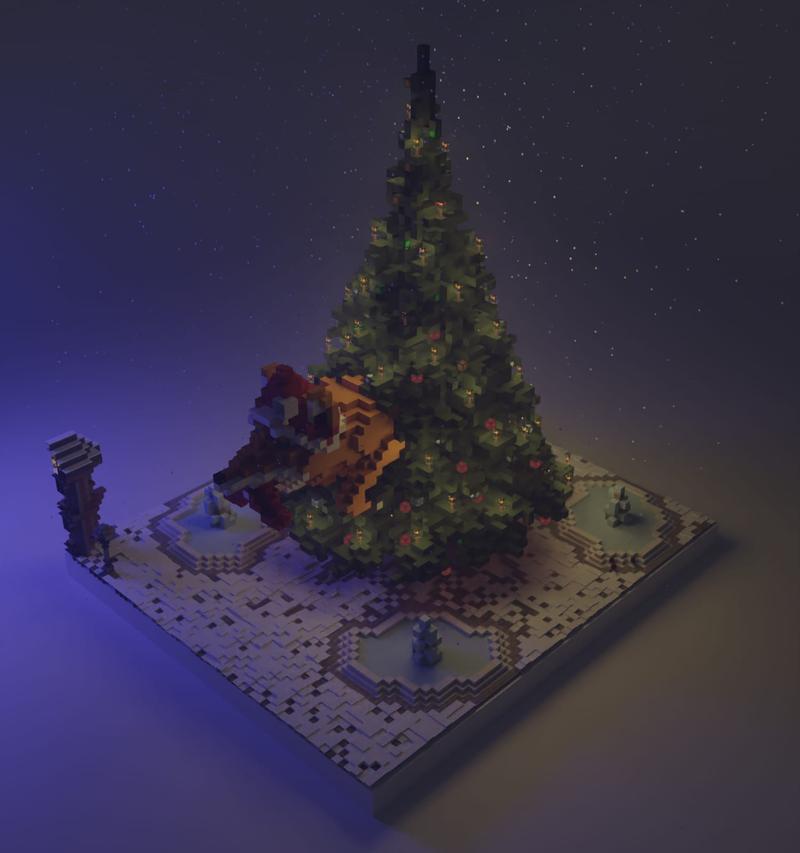 Weihnachtsbaum mit Fuchs