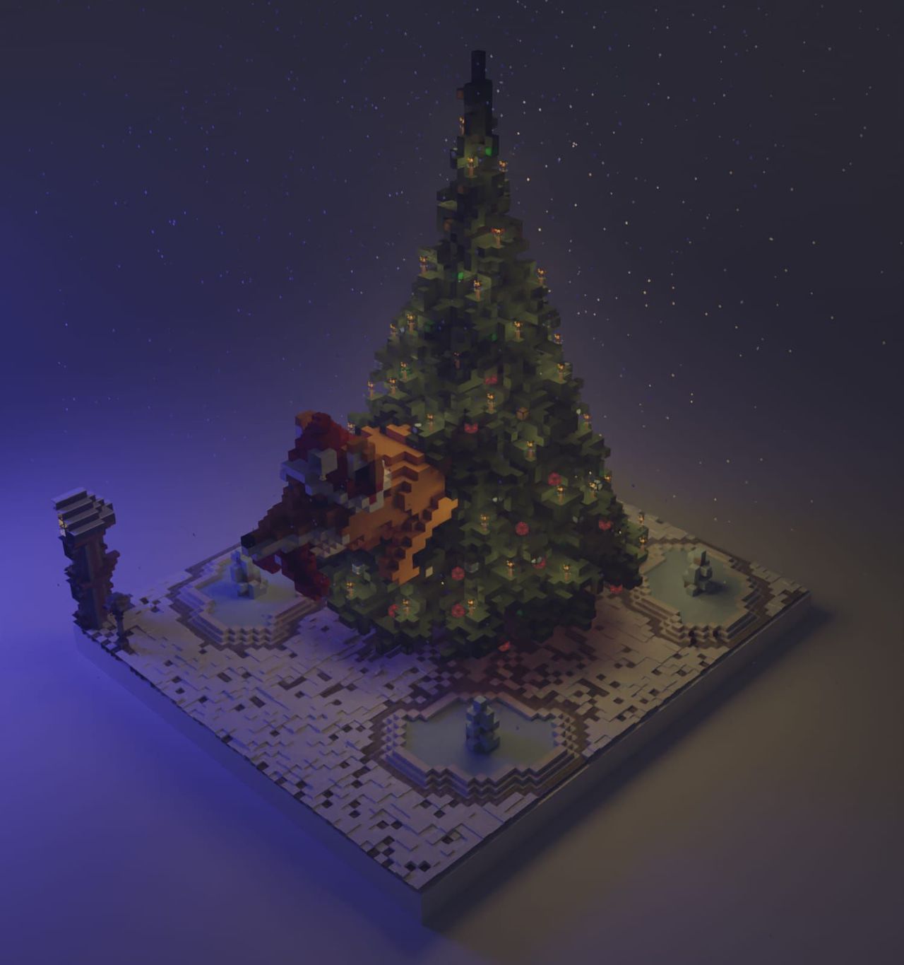 Weihnachtsbaum mit Fuchs